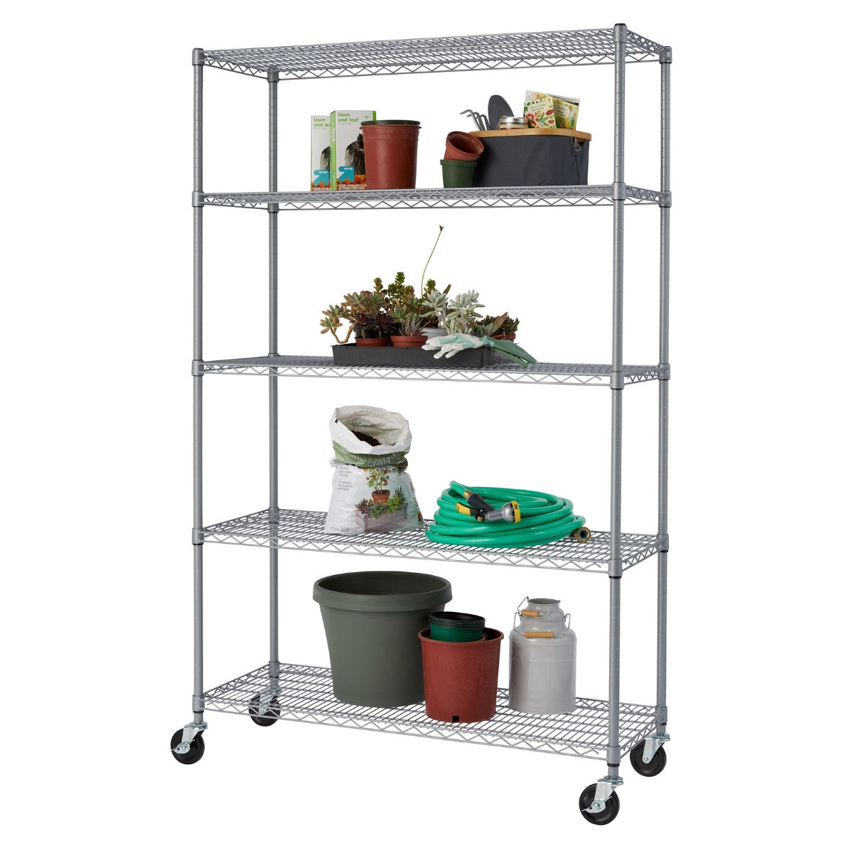 outdoor wire rack for plants Trinity 5-Tier Outdoor Shelving Rack