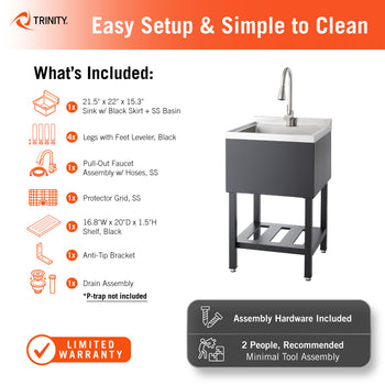 This Trinity utility sink kit includes a 21.5