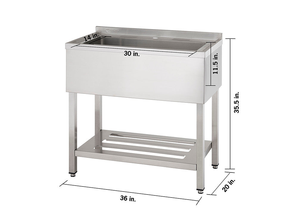 TRINITY® EcoStorage® | 30x14x11.5 Basin | Stainless Steel Utility