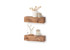 DRAKESTONE | 16” Farmhouse Floating Shelf | 2-Pack | Walnut
