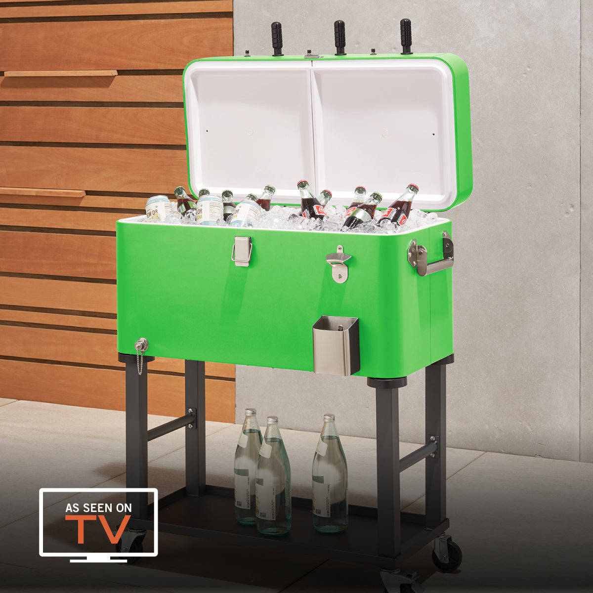 Electric Green TRINITY 80 Quart Outdoor Foosball Cooler with