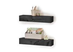 DRAKESTONE | 24" Farmhouse Floating Shelf | 2-Pack | Black