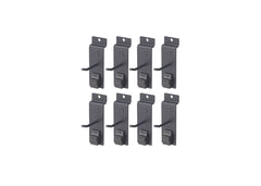 TRINITY | 2" Single Hook for Slatwall | w/ Spring Lock | 8-Pack | Dark Gray