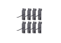TRINITY | 4" Single Hook for Slatwall | w/ Spring Lock | 8-Pack | Dark Gray