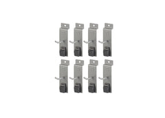 TRINITY | 2" Single Hook for Slatwall | w/ Spring Lock | 8-Pack | Gray