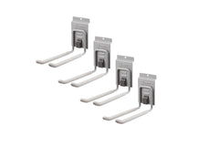 TRINITY | 8" Double Hook for Slatwall | w/ Spring Lock | 4-Pack | Gray