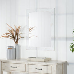 DRAKESTONE | 24x31 Farmhouse Vanity Mirror | White Wash