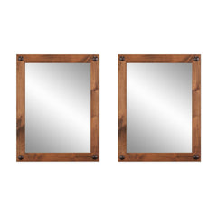 DRAKESTONE | 24x31 Farmhouse Vanity Mirror w/ Clavos | 2-Pack | Walnut