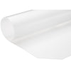 A roll of 48 inches wide by 18 inches deep translucent frosted clear shelving liner with portion partially unrolled showing its smooth texture and translucent color.