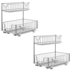 TRINITY | Sliding Undersink Organizer | 2-Pack | Chrome