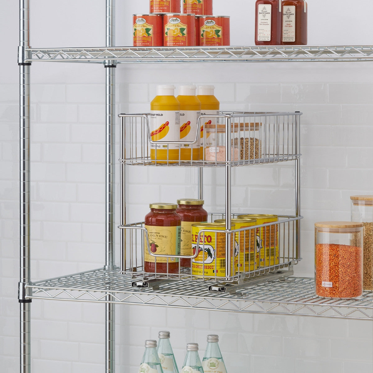 TRINITY 2-Tier Sliding Drawer, Chrome – TRINITY® International