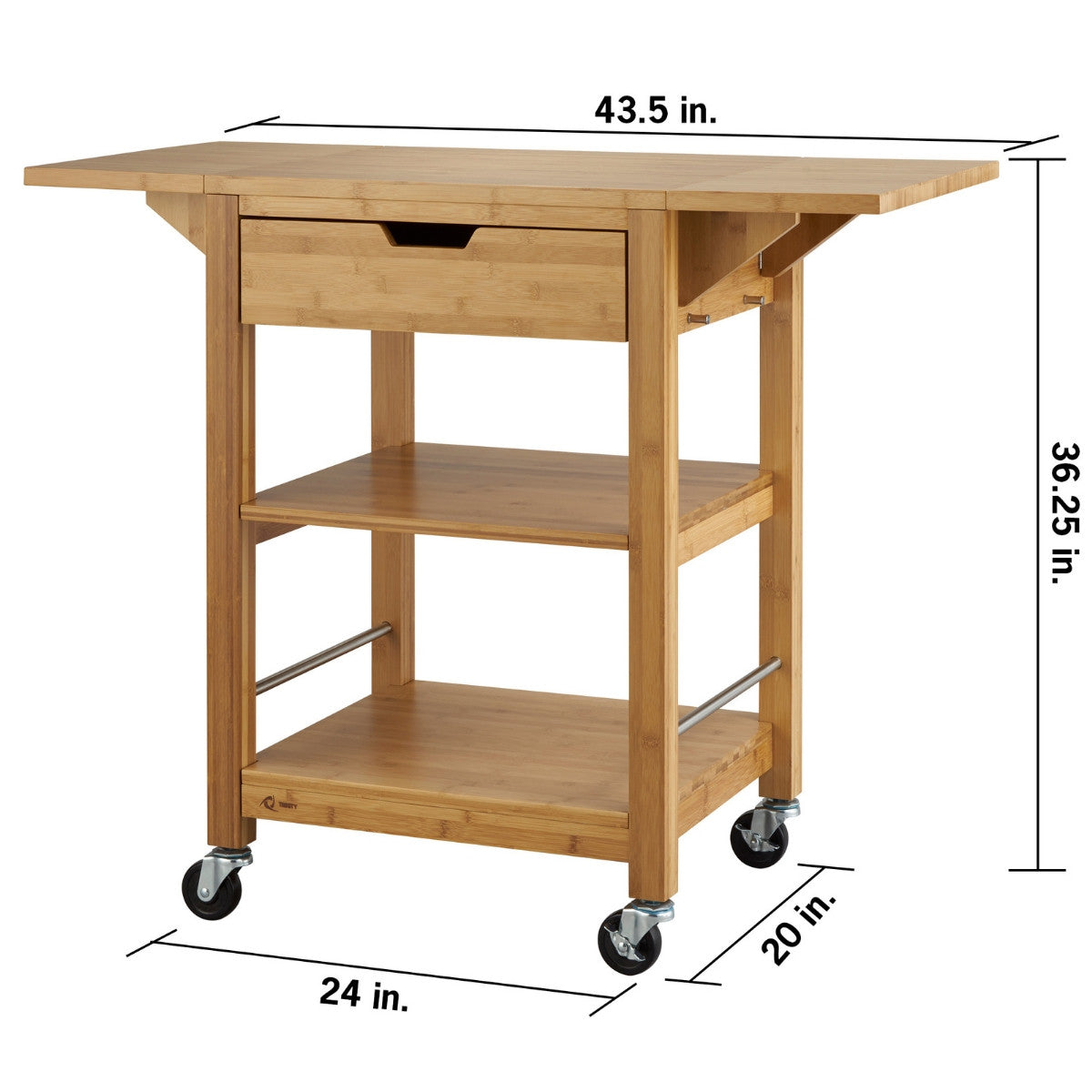 TRINITY EcoStorage® Kitchen Cart w/ Drop Leafs, Bamboo – TRINITY
