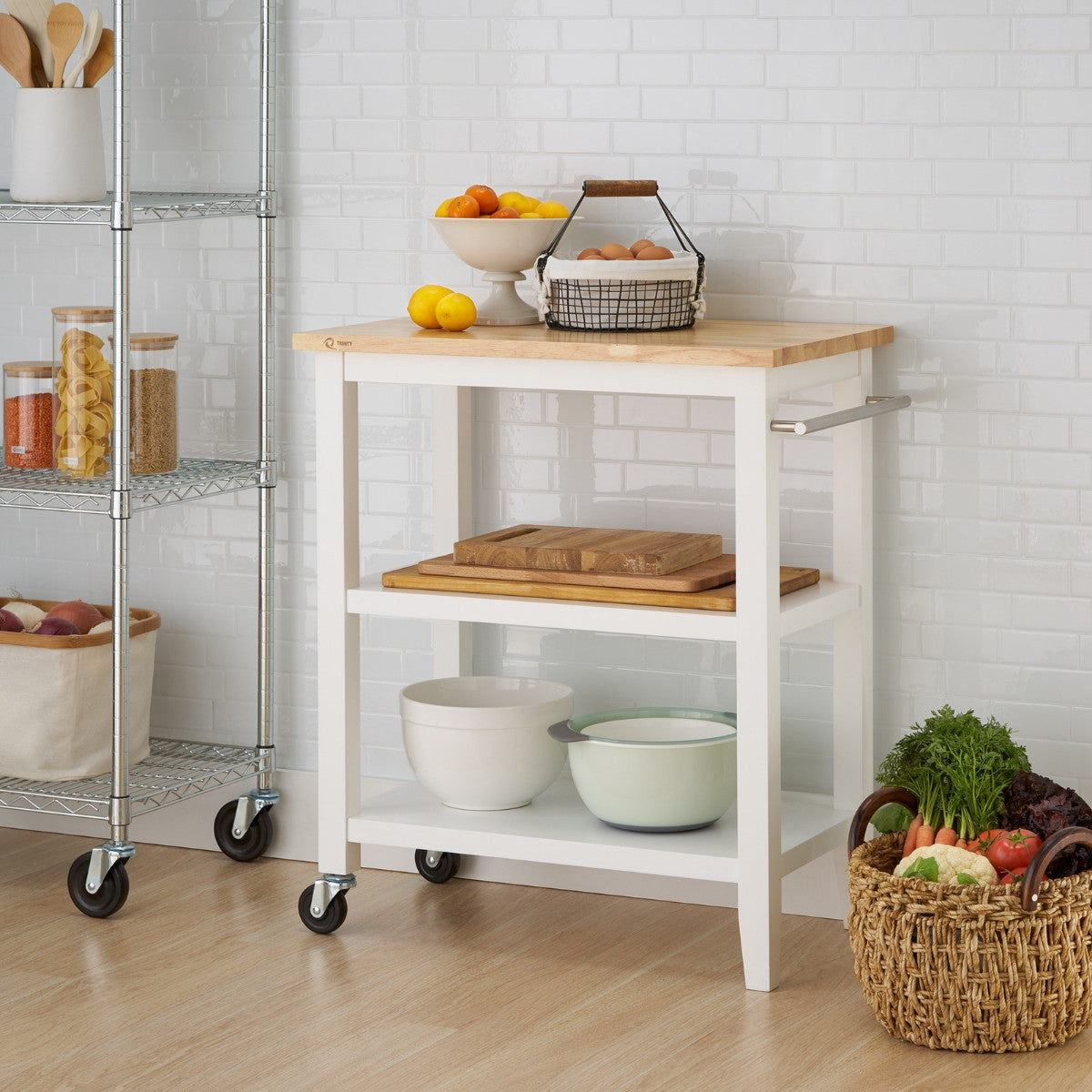 TRINITY Kitchen Cart, White – TRINITY International Industries