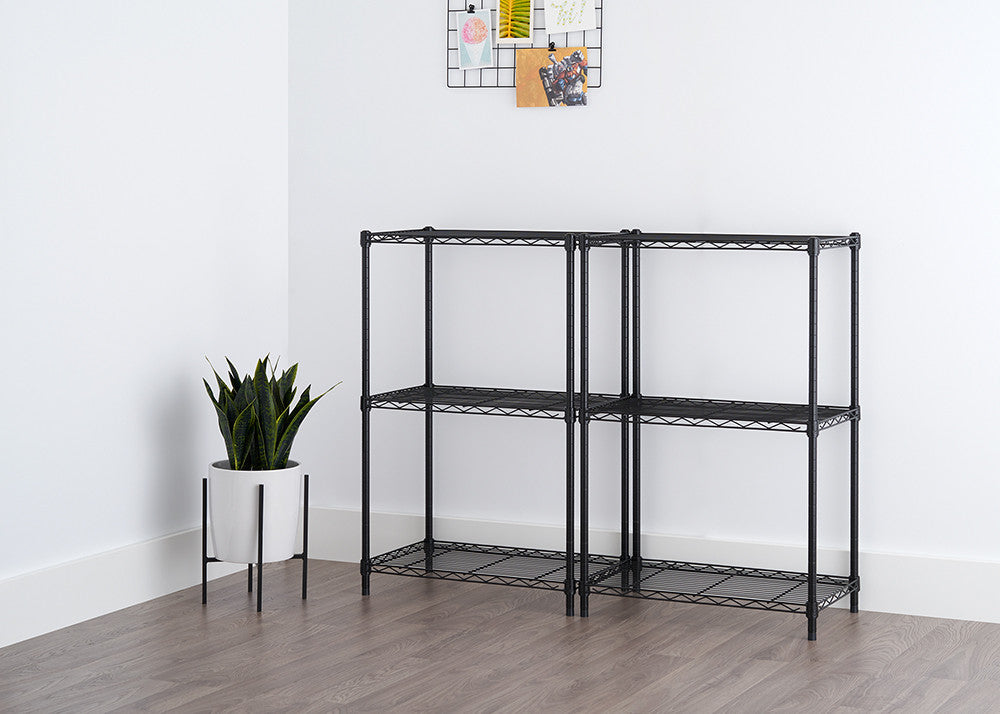 2 empty racks in living room setting