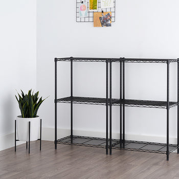 2 empty racks in living room setting
