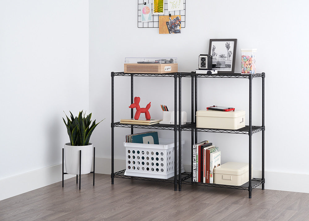 2 shelving racks with knickknacks