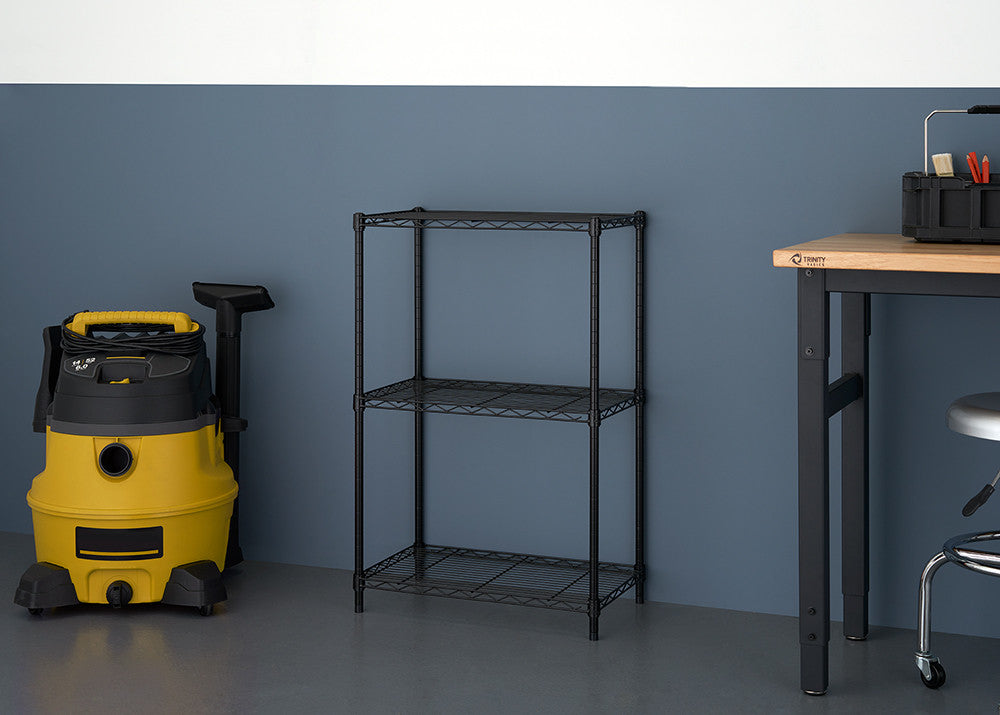 1 empty rack in garage setting