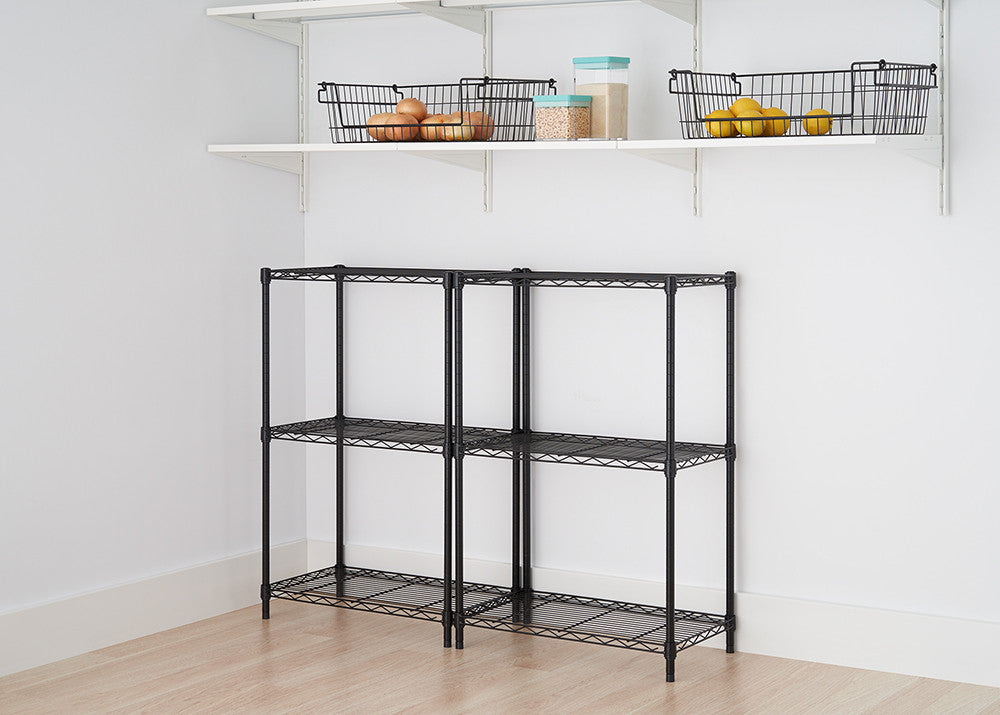 2 empty racks in pantry setting