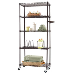 TRINITY BASICS® 5-Tier | 24x12x55.5 | Pantry Rack | NSF | w/ Wheels | Dark Bronze