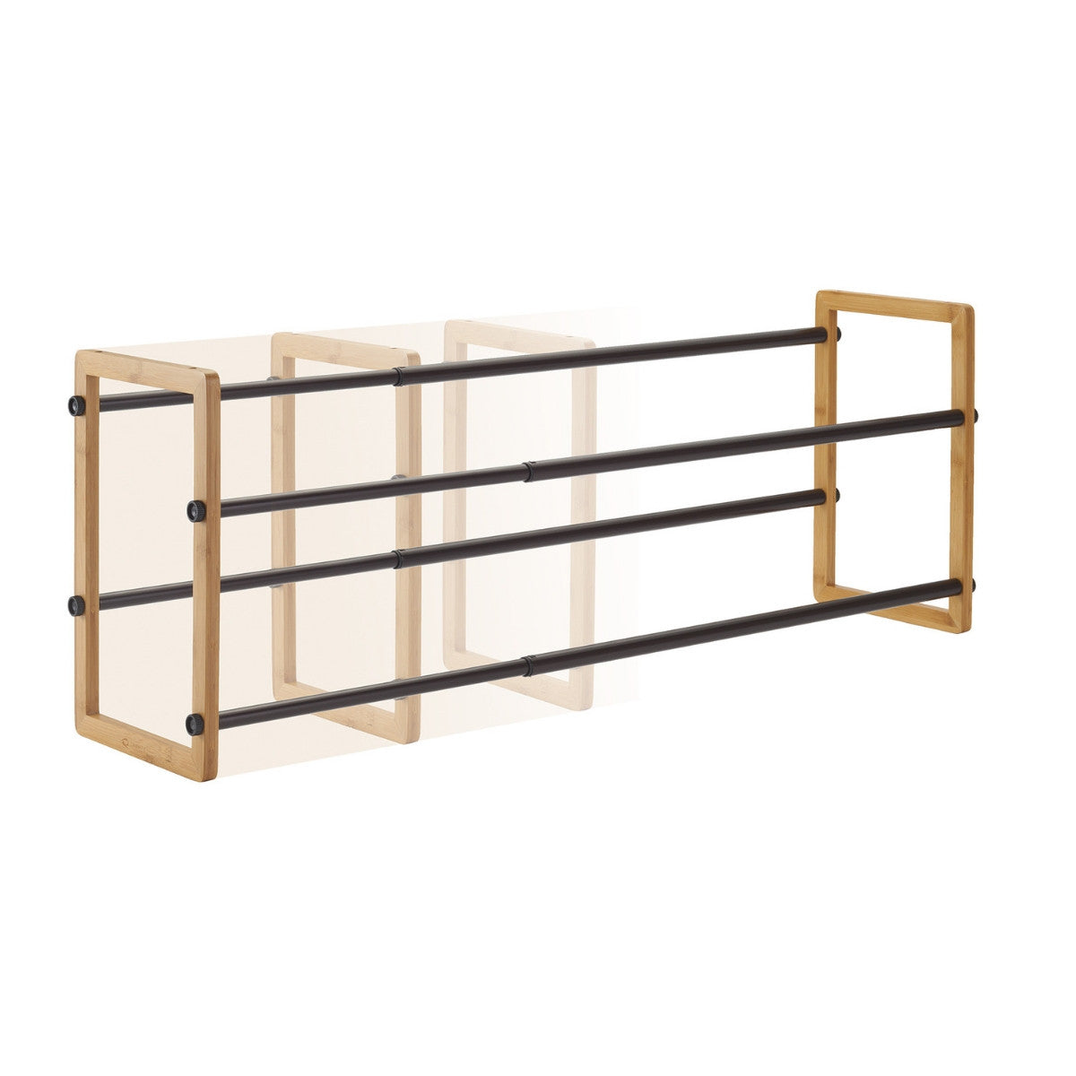 ムサシ&TRINITY TRINITY BASICS® 2-Tier Expandable Shoe Rack, 2-Pack, Bamboo