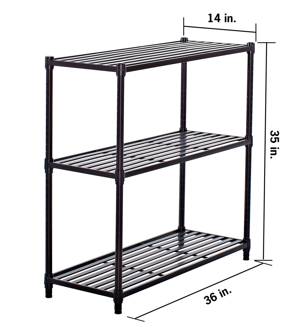 TRINITY 3-Tier Slat Shelving, Dark Bronze – TRINITY® International ...