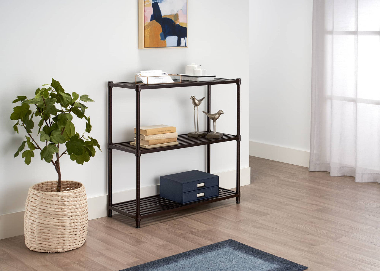 TRINITY 3-Tier Slat Shelving, Dark Bronze – TRINITY® International