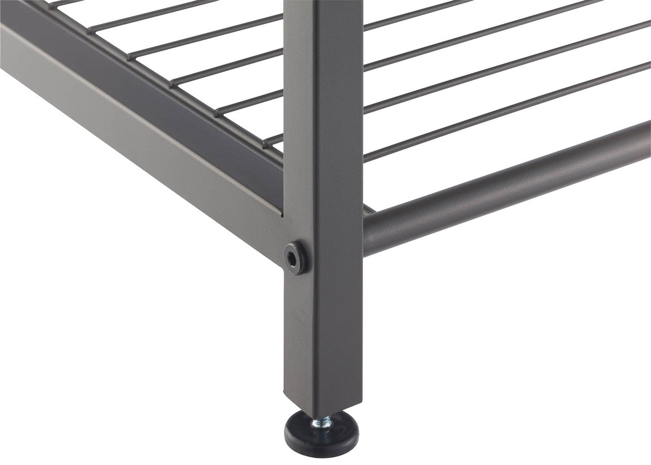 TRINITY 3-Tier Shoe Bench w/ Wire Shelves, Dark Gray – TRINITY
