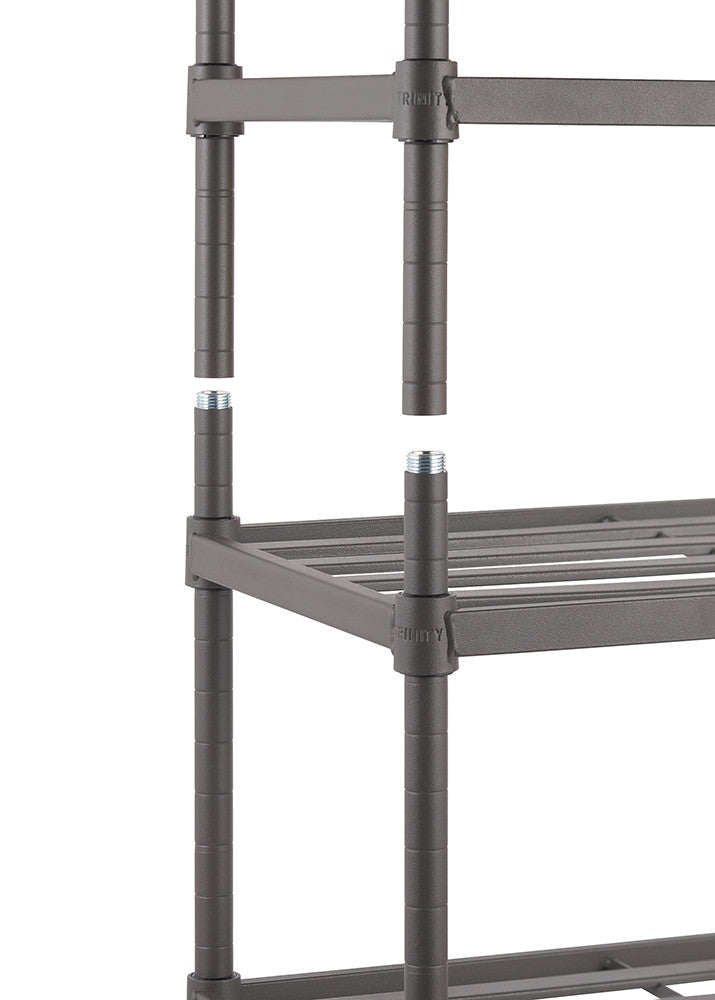 TRINITY® | 6-Tier Metal Slat Shoe Rack | Dark Gray – TRINITY