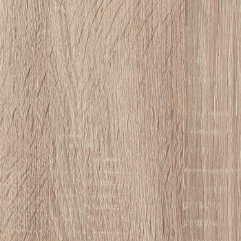 A close-up shot reveals the light brown, slightly textured surface of a wooden board. The wood grain runs vertically, displaying subtle variations in color and texture across its length.