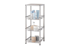 TRINITY 4-Tier | 12x12x30 | Wire Shelving Rack w/Baskets | Champagne