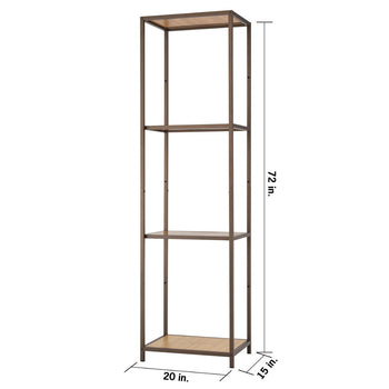 A 20 inch wide by 15 inches deep by 72 inch height bronze anthracite shelving rack.