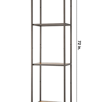 A 20 inch wide by 15 inches deep by 72 inch height bronze anthracite shelving rack.