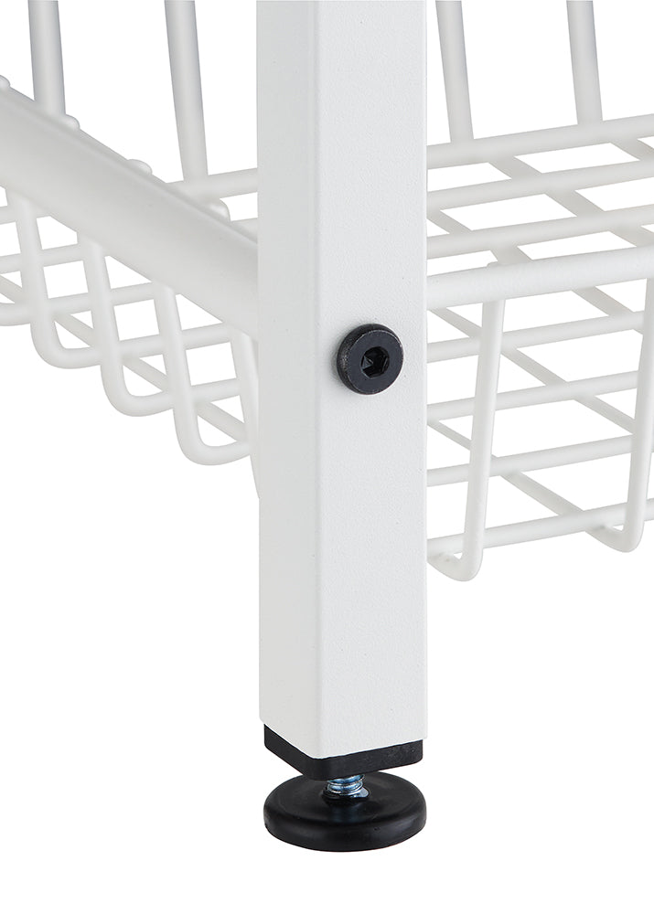 TRINITY® 4-Tier | 12x12x30 | Wire Shelving Rack w/Baskets | White