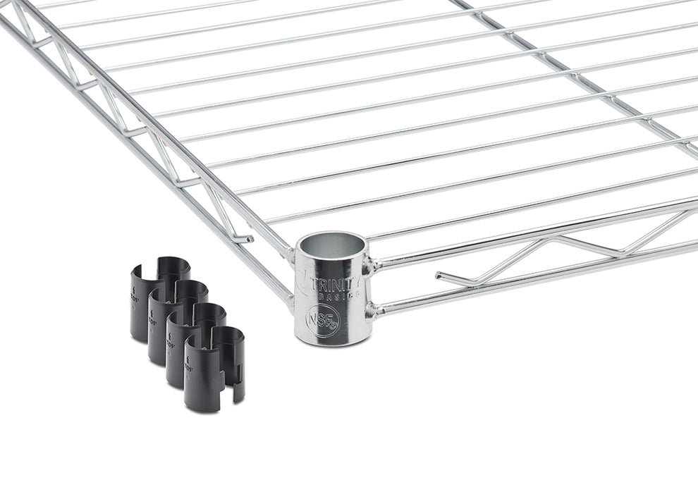 TRINITY BASICS EcoStorage® 48x18x72 NSF Chrome Shelving w Wheels ...