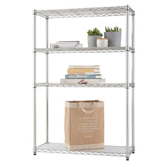 TRINITY EcoStorage® | 4-Tier Wire Shelving | 36x14x54 | NSF | w/ Liners | Chrome
