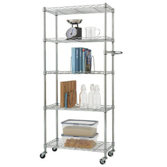 TRINITY BASICS® EcoStorage® 5-Tier | 24x12x55.5 | Pantry Rack | NSF | w/ Wheels | Chrome