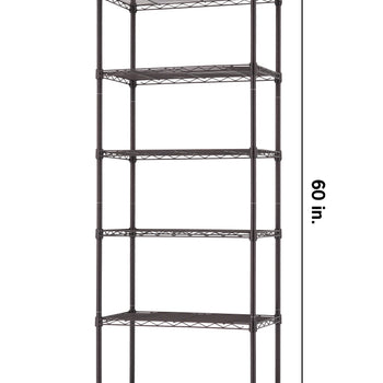 A tall, six-tier dark bronze wire shelving unit is shown against a plain white background. Dimension lines indicate that the shelf measures 23.2 inches wide, 13.4 inches deep, and 60 inches tall.