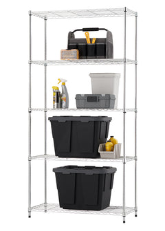 TRINITY® BASICS EcoStorage® | 5-Tier Wire Shelving | 36x16x72 | NSF | Chrome