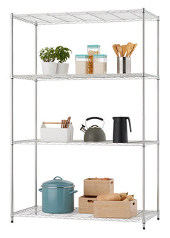 TRINITY® BASICS EcoStorage® | 4-Tier Wire Shelving | 48x24x72 | NSF | Chrome