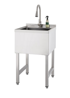 TRINITY BASICS EcoStorage® | 18x16x13 Basin | Stainless Steel Utility Sink | NSF | w/ Pull-Out Faucet | Chrome