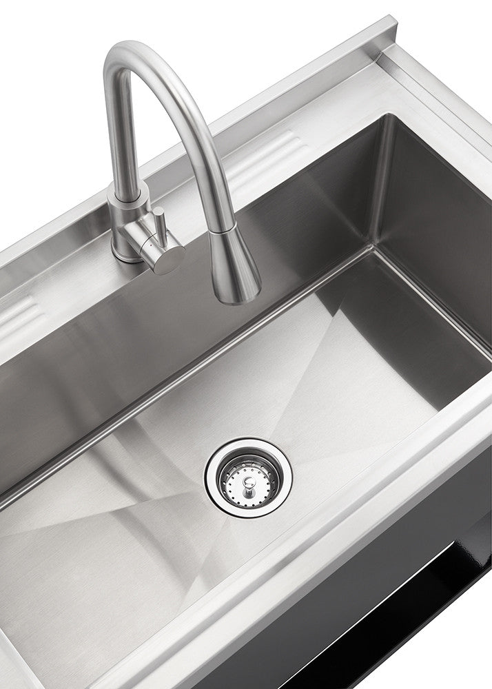 ムサシ&TRINITY Black TRINITY 30x14x11.5 Basin Stainless Steel Utility Sink