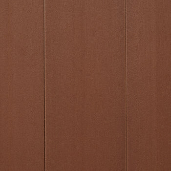 A close-up shows a textured brown surface divided vertically by two thin, darker lines. The material appears to be ridged or paneled, suggesting a cladding or storage box exterior.
