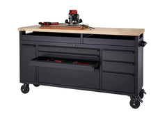 TRINITY® PRO® | 66x19 | Rolling Workbench w/ Clampable Raised Top | Cosmic Black