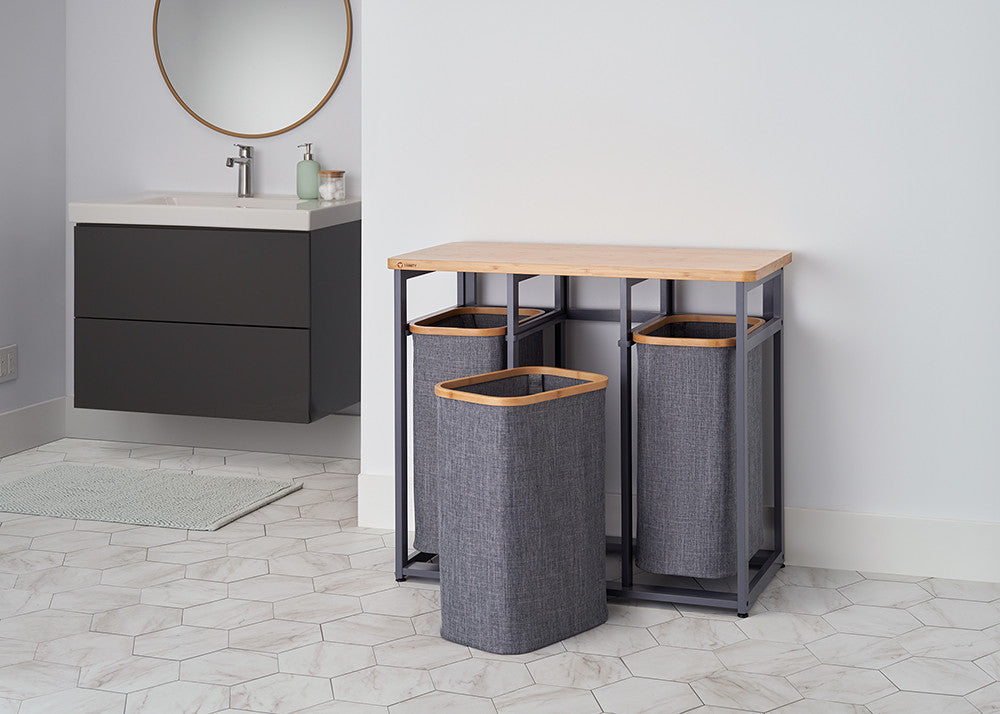 TRINITY® EcoStorage® | Bamboo Laundry Station | Dark Gray