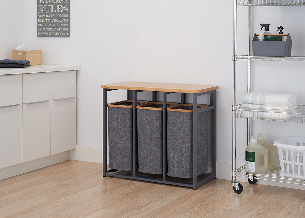 TRINITY® EcoStorage® | Bamboo Laundry Station | Dark Gray