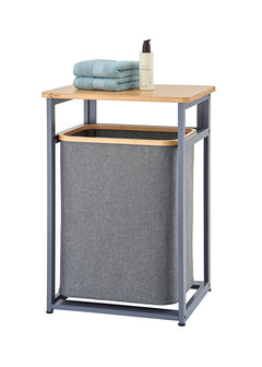 TRINITY® EcoStorage® | Laundry Hamper w/Bamboo Top | Dark Gray