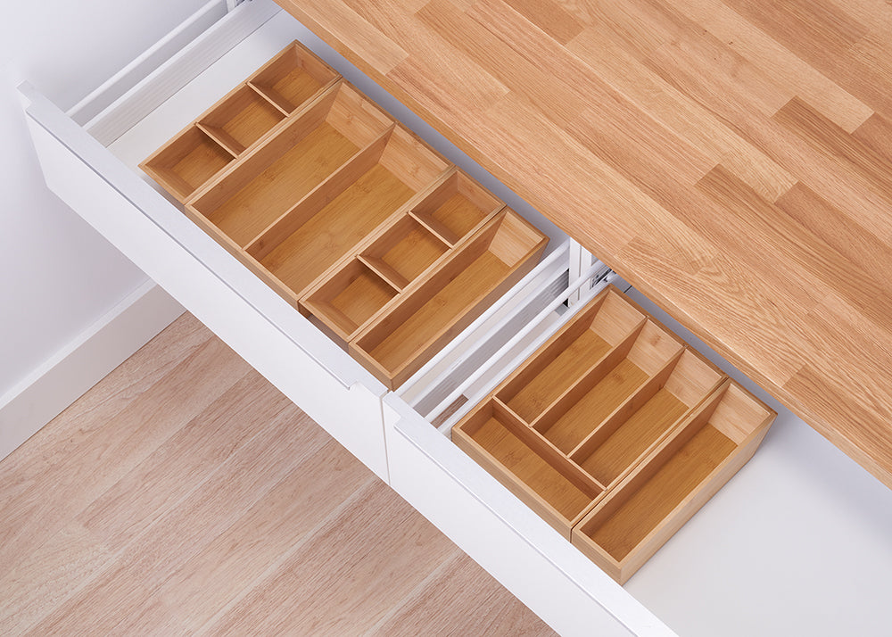 TRINITY® EcoStorage® | 6-Piece Bamboo Drawer Organizer Set | w
