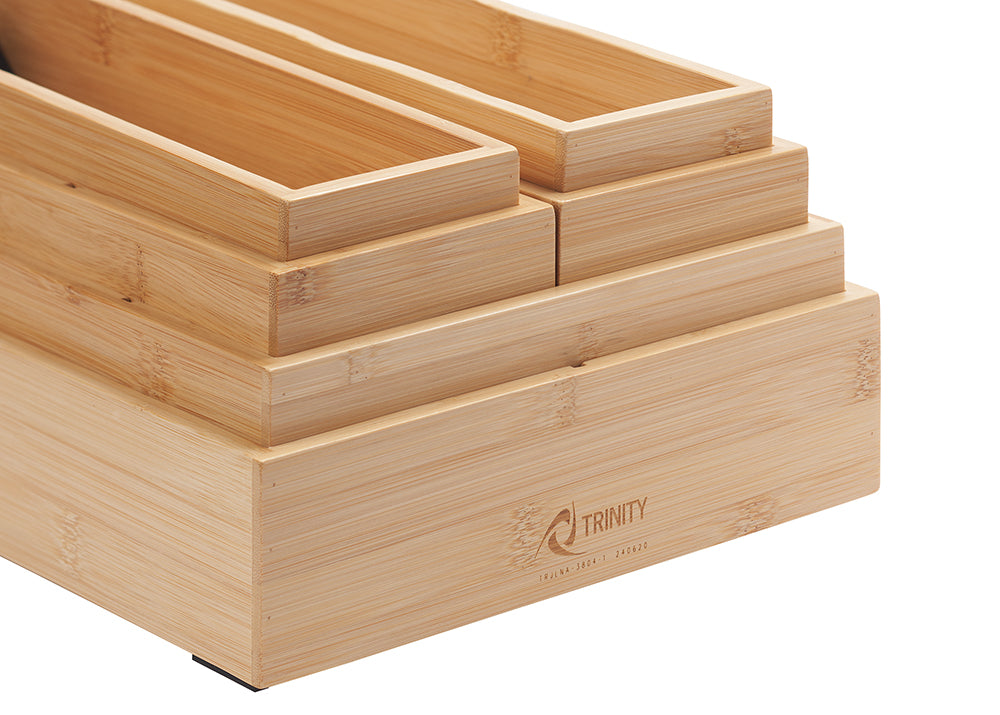TRINITY® EcoStorage® | 6-Piece Bamboo Drawer Organizer Set | w