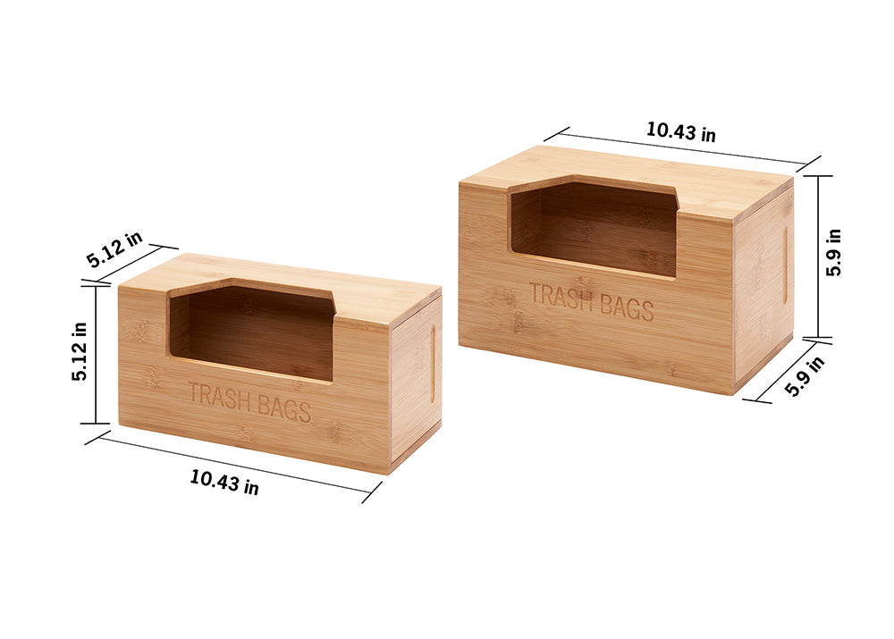 TRINITY® EcoStorage® | Bamboo Trash Bag Dispenser | Set of 2