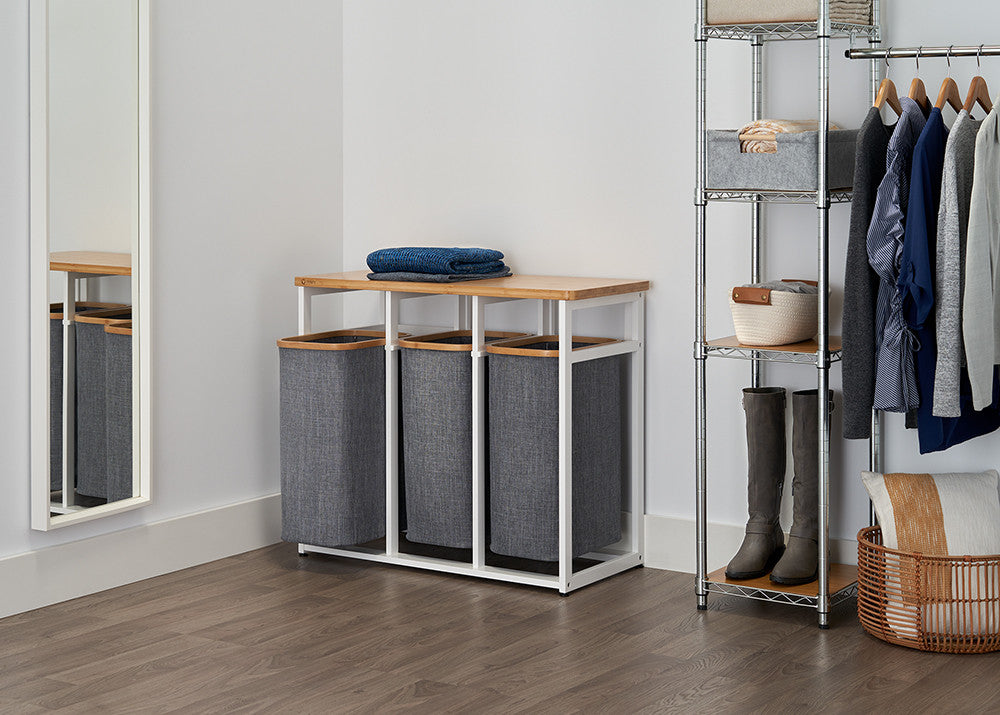 TRINITY EcoStorage® | Bamboo Laundry Station | White – TRINITY